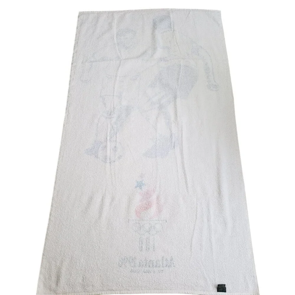 Vintage Atlanta Olympics Beach Towel 1996 Soccer Cannon 100% Cotton
